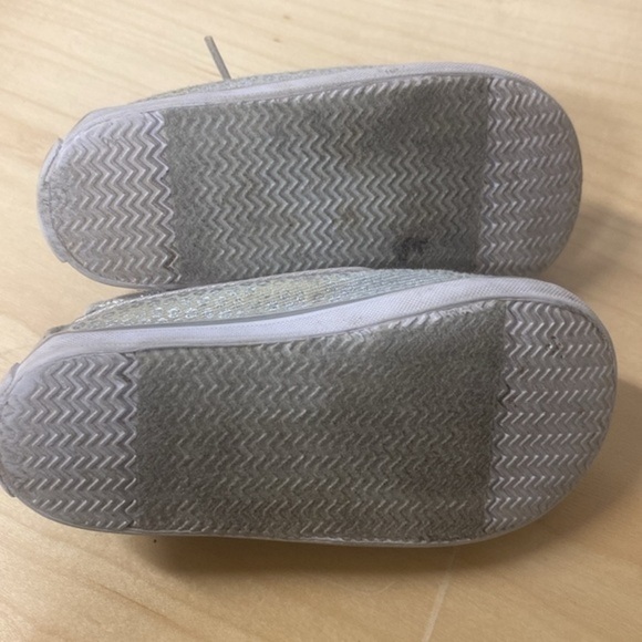 Sperry Topsider Silver Sparkle Sequin Lace Up Bahama Crib Jr Boat‎ Shoes Baby 4M - Picture 4 of 5